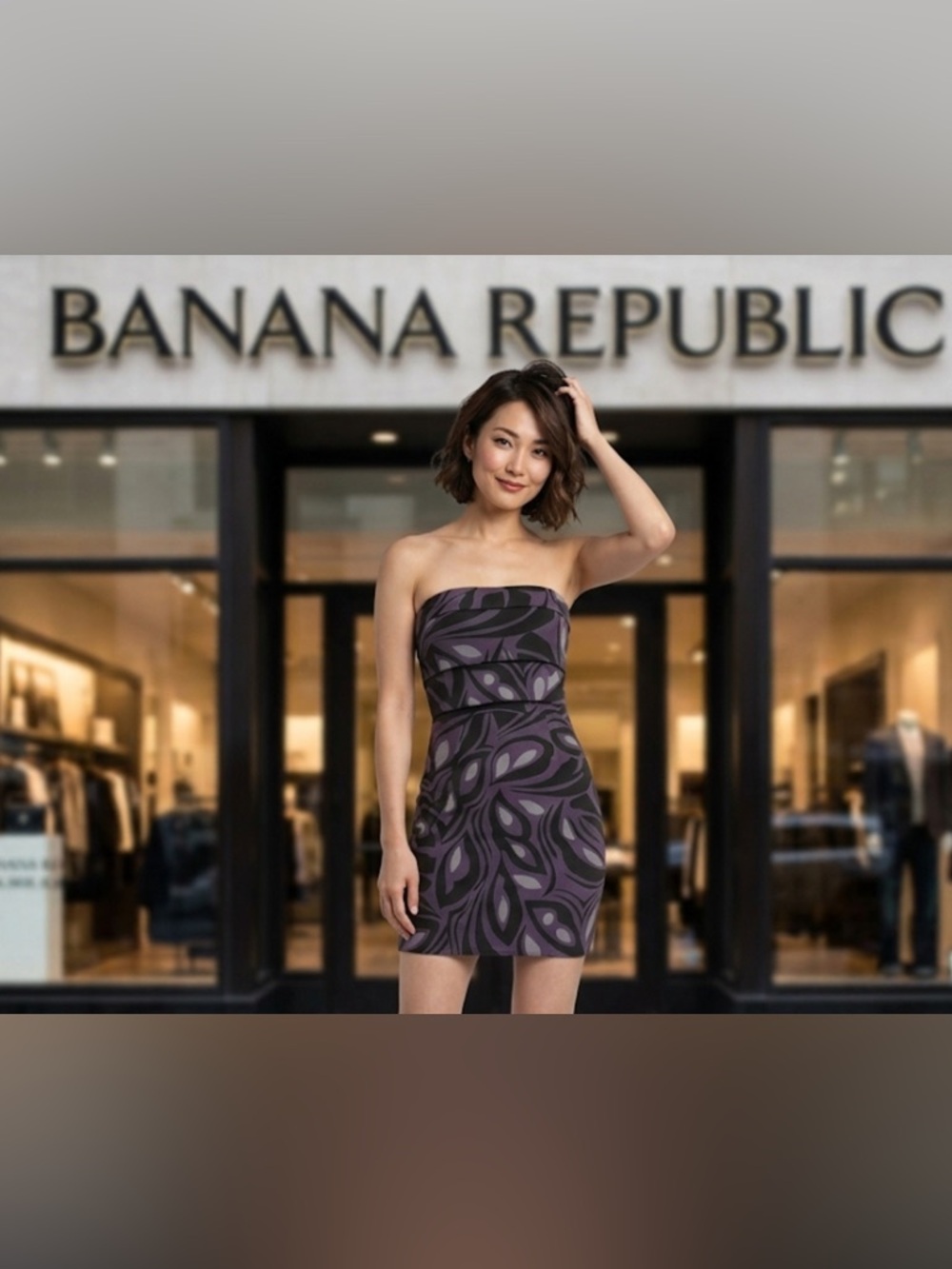Authentic Banana Republic strapless designer dress sz XS